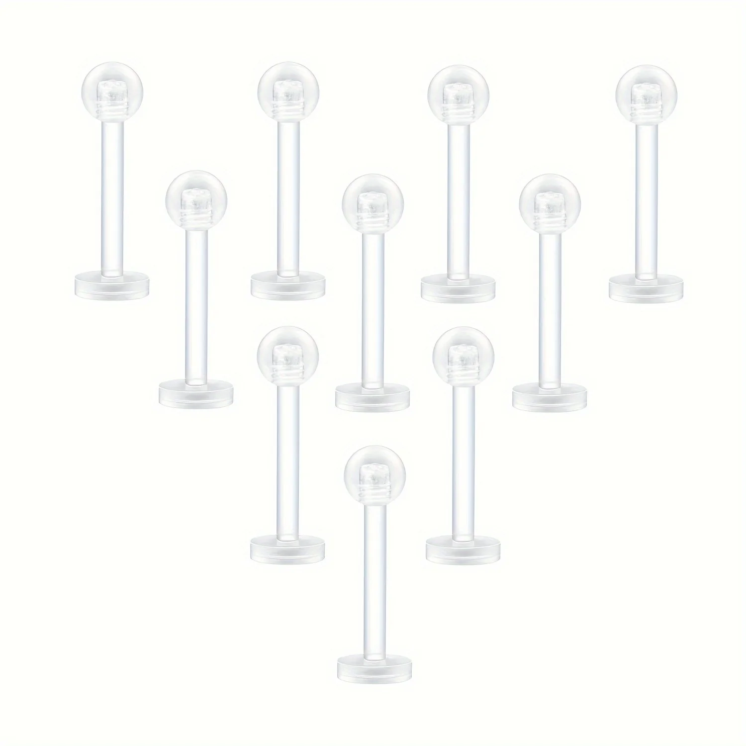Transparent Acrylic Bioflex Tragus Retainer Lip Studs, 10-20pcs Set