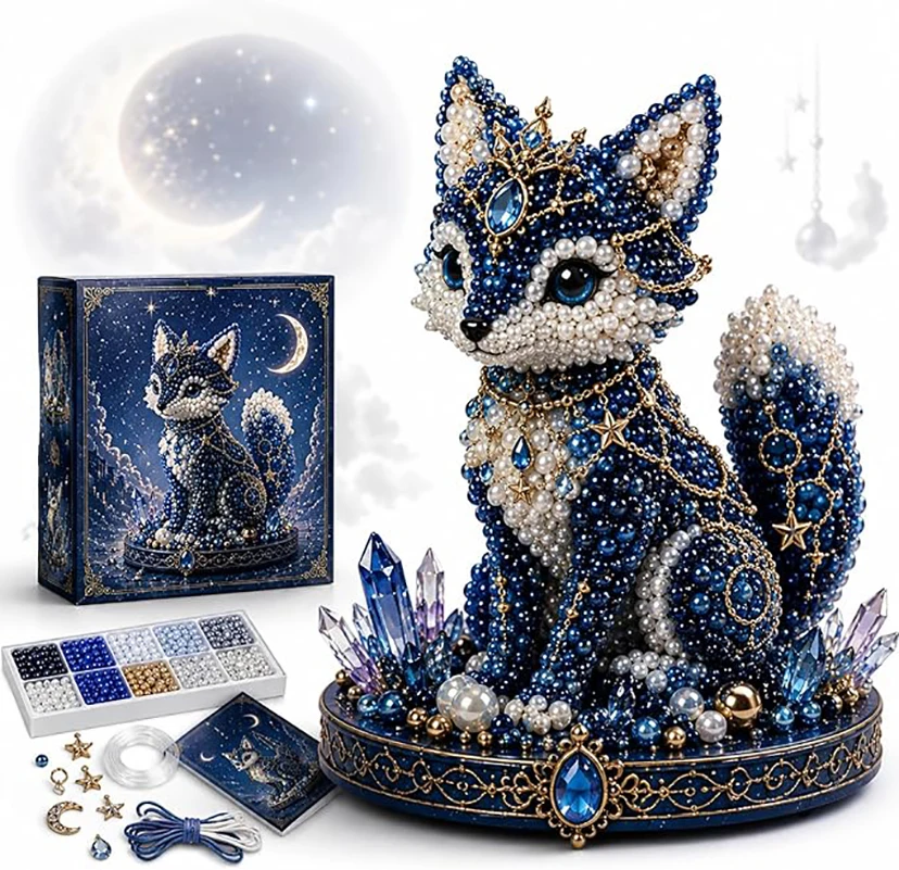 Kit de Abalorios Animal Guardian, Set de Adornos de Cristal, Kit de Manualidades con Abalorios 3D, Arte con Abalorios Hecho a Mano de Alta Calidad para Aliviar el Estrés