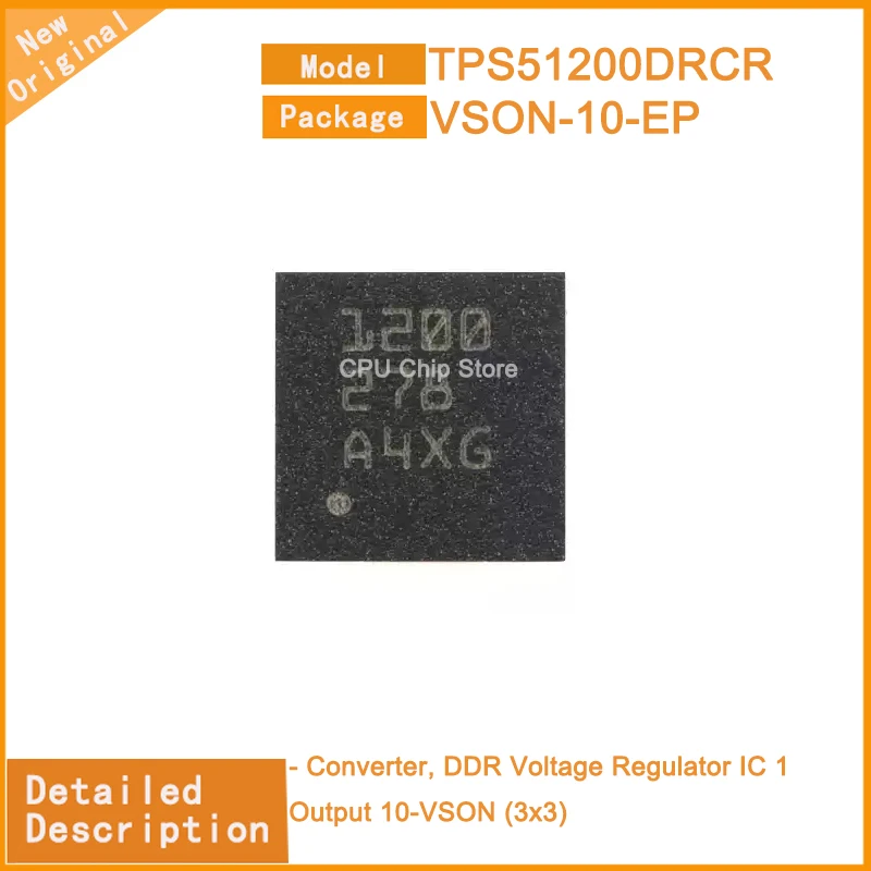 10Pcs/Lot  New Original   TPS51200DRCR  TPS51200 - Converter, DDR Voltage Regulator IC 1 Output 10-VSON (3x3)