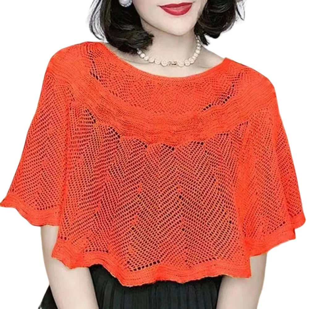 

Модная однотонная вязаная шаль, сплошной цвет, полый дизайн, Cheongsam, верхняя одежда, драпировка на плечах, корейский стиль