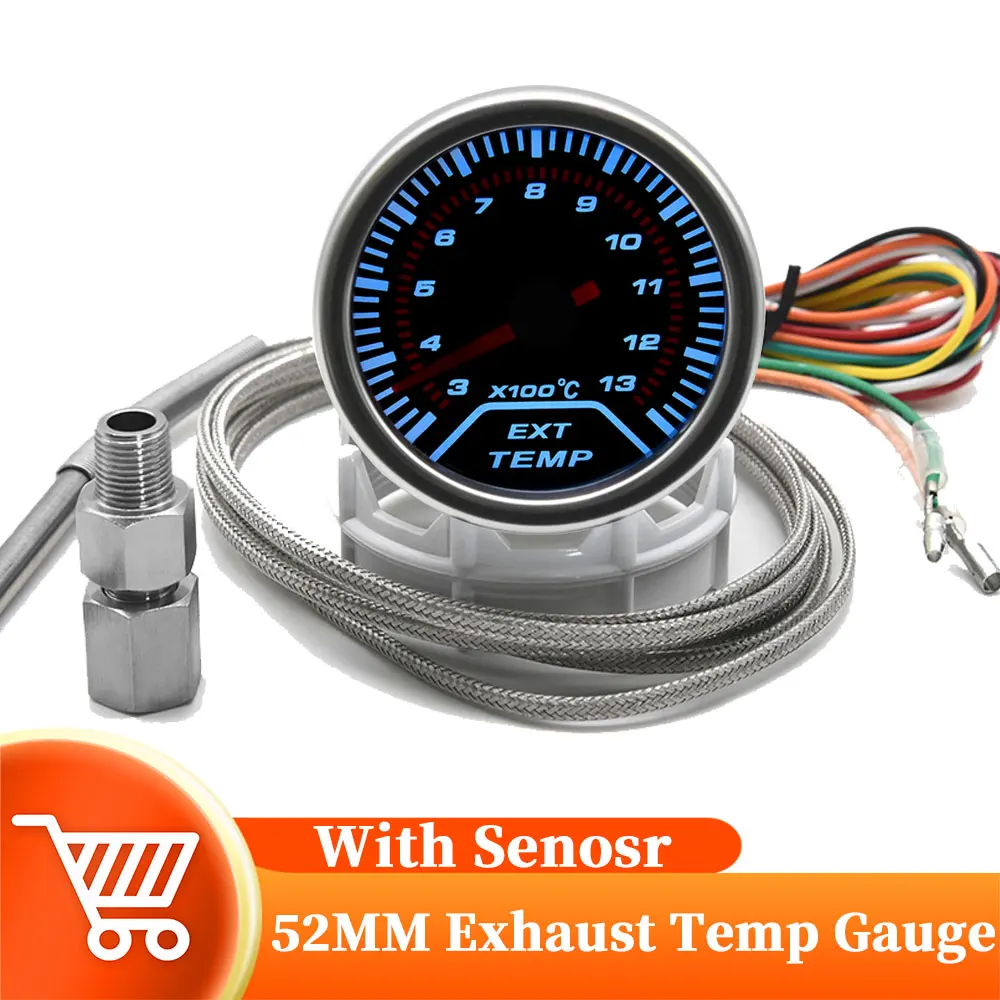 

2" 52mm Exhaust Gas Temperature Gauge Auto Car LED EGT Gauge Meter Pointer Sensor Car Meter With Sensor For Car Racing 12V