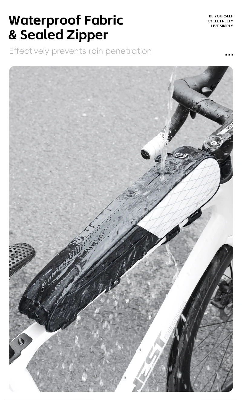 WEST BIKING Fahrrad-Rahmentasche, wasserdicht, stabil, große Kapazität, Werkzeugtasche für Rennrad, MTB, Fahrradzubehör – Detail 6