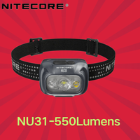 NITECORE NU31 USB-C Rechargeable Running Headlamp Triple Output 550Lumens Built in battery