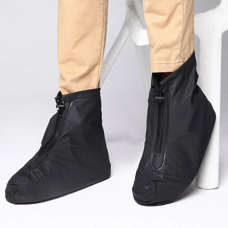 Men Women Shoes Covers for Rain Flats Ankle Boots Cover PVC Reusable Non-slip Cover for Shoes with Internal Waterproof Layer