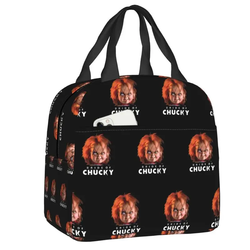 Bride Of Chucky Resuable Lunch Boxes Waterproof Horror Movie Cooler Thermal Food Insulated Lunch Bag School Children Student