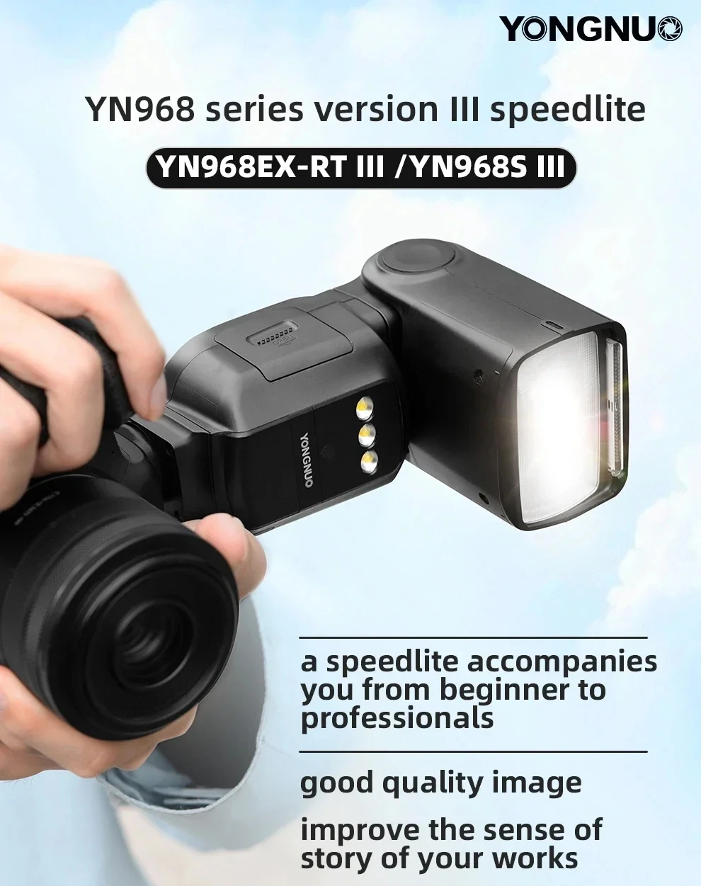 YONGNUO Flash YN968EXIII Speedlite High-speed Sync TTL Wireless with LED Light for Canon 5DIII 6D 7DII 60D 1100D 1200D 1000D700D