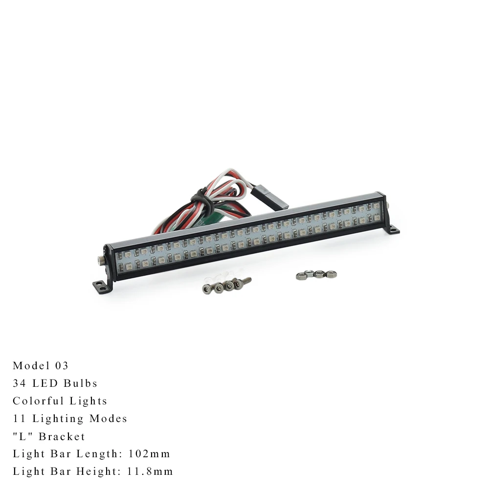 4.8-7.4V Dak Lamp Wit/Kleurrijke Led Licht Bar Voor Rc Crawler Auto X Maxx TRX4 Bronco 2021 SCX10 Capra RBX10 D90 Wpl C24