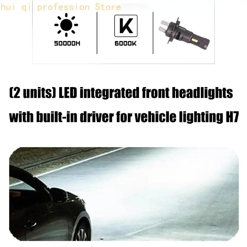 Car and Truck H7 LED Bulbs with Integrated Cooling Parts H8WE