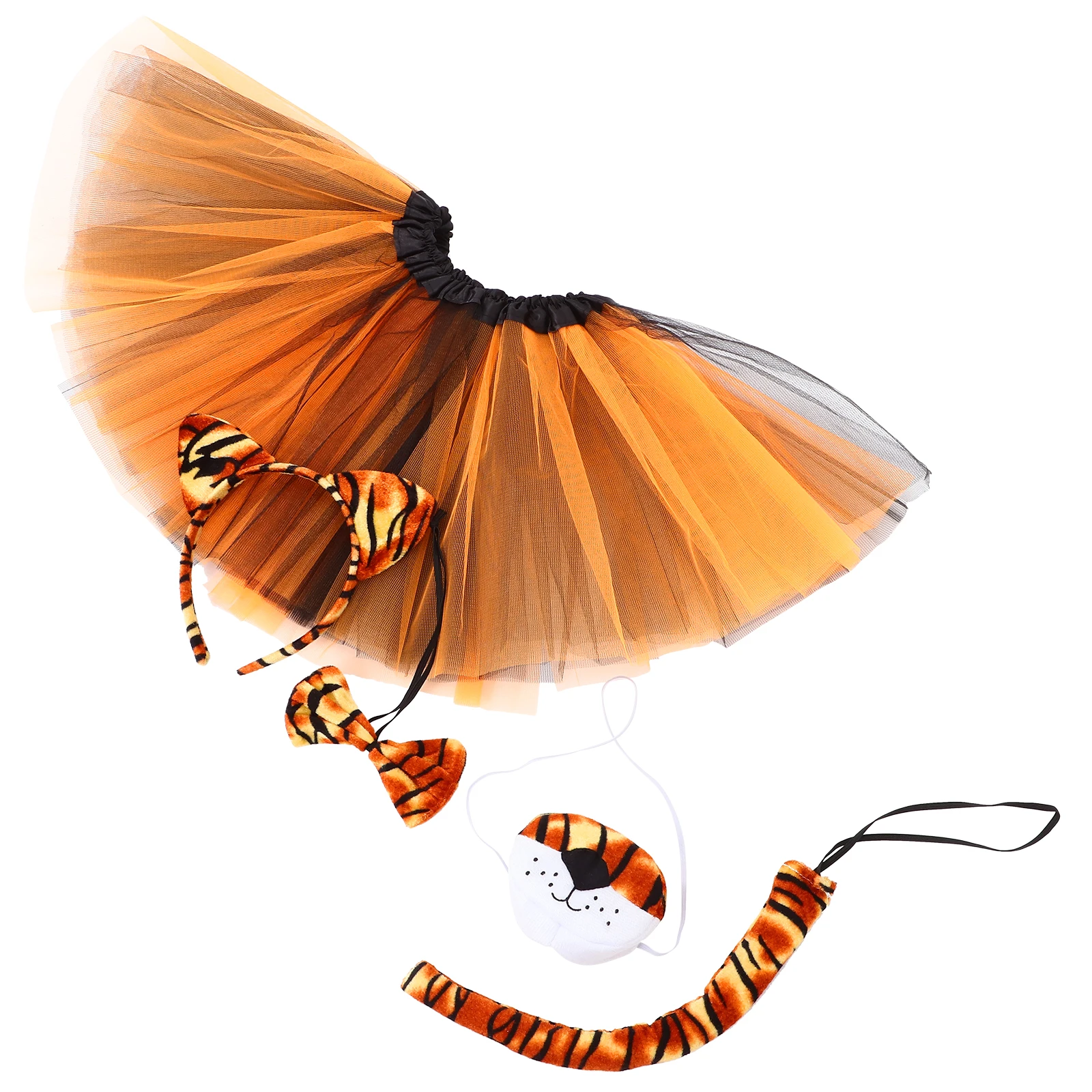 

Tiger Headband Nose Skirt Set Animal Costume Decorate Sponge Themed Accessories