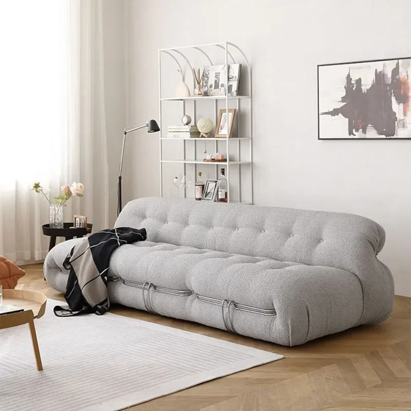 Cozy Modern Living Room Sofas Unique Black Velvet Floor Plush Puffs Sofa Nordic Love Seat Designer Woonkamer Banken Furniture