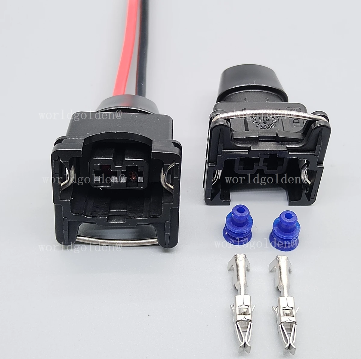 2-Pin Auto Fuel Injector Connector Plug 106462-1 827551-3 828657-3 for Universal Car