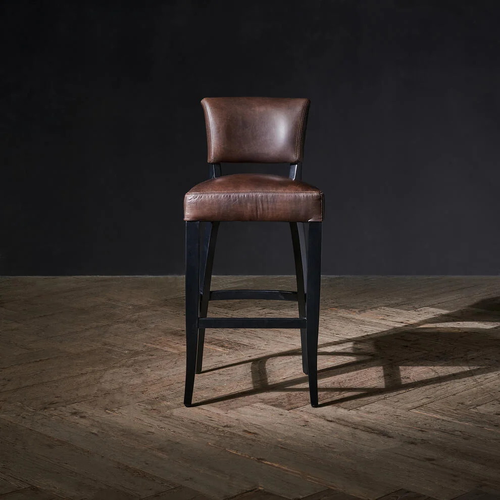 

！@Customized European Style Furniture Set Retro Wood Genuine Leather Chair for Living Room Use Armless Livingroom Chair