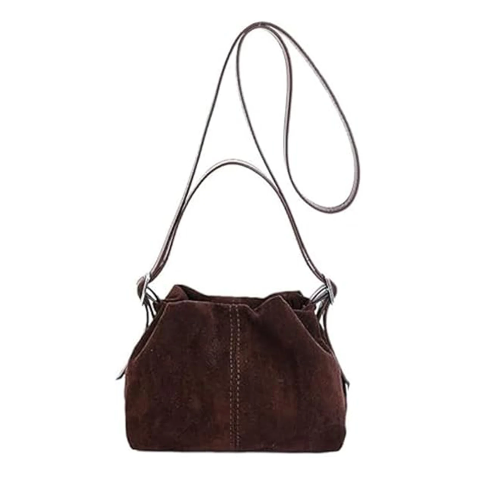 

Кошелек через плечо из искусственной кожи, сумка через плечо на шнурке, сумка-тоут, коричневая однотонная легкая сумка на плечо на шнурке для женщин, повседневная