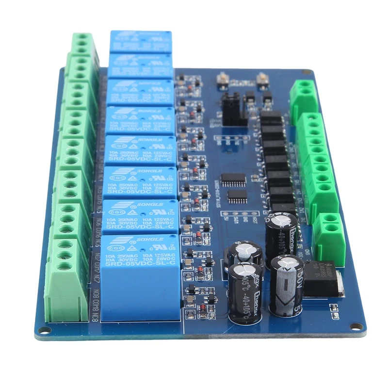 Modbus-Rtu 8 Channel Relay Module Modbus RTU 8 Switch Input RS485 Communication TTL Durable Easy Install