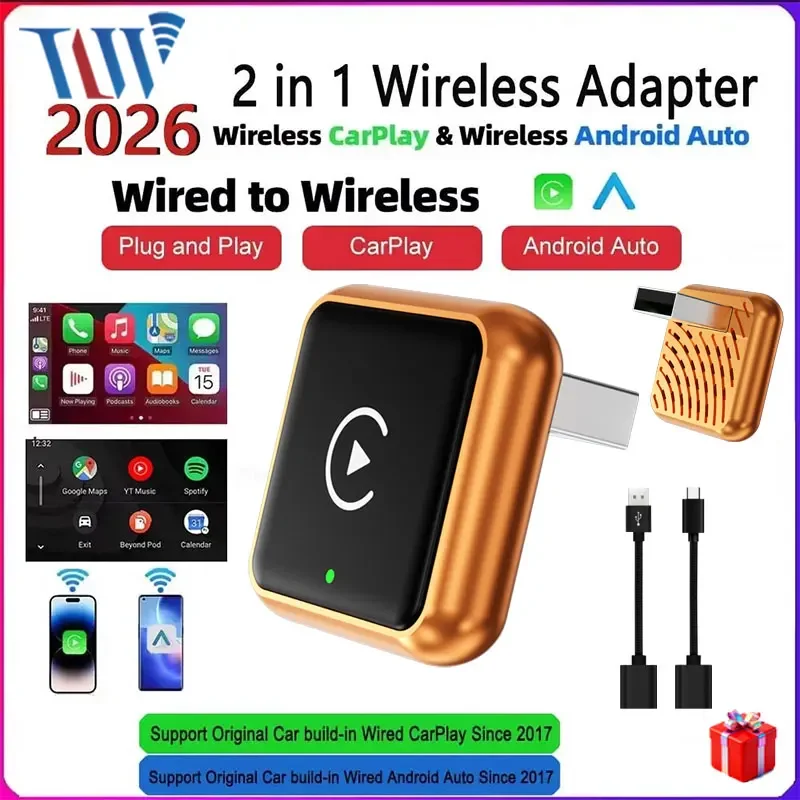 

Trolinktek Wireless CarPlay Android Auto Adapter Plug&Play BT5.2 Automatic Connection USB Car Play Universal AI Smart Box System