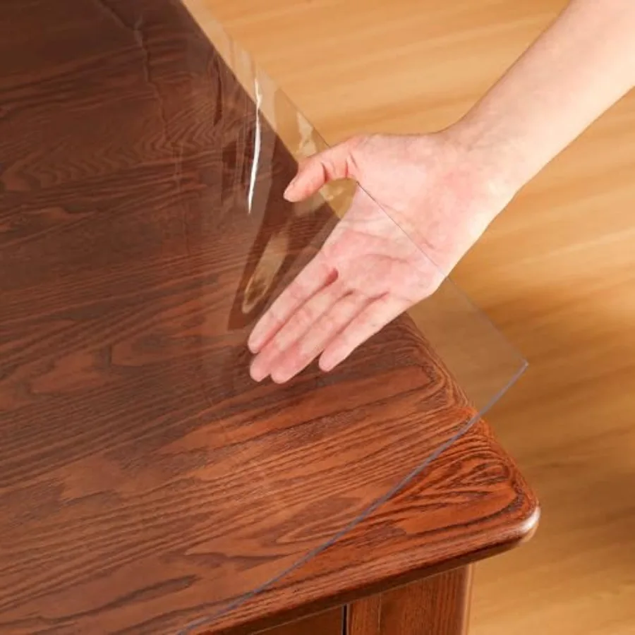 

Прозрачная пластиковая защитная накидка на стол прямоугольной формы 42 x 78 дюймов, толстая, водонепроницаемая, прозрачная, для обеденного стола, с противоскользящим покрытием.