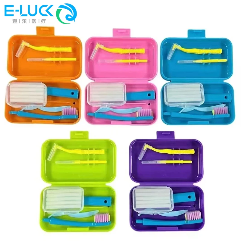 Dental Cleaning Care Kits Portable Travel Oral Cleaning Kits Detachable Toothbrush Tongue Scraper Storage Case Multiple styles