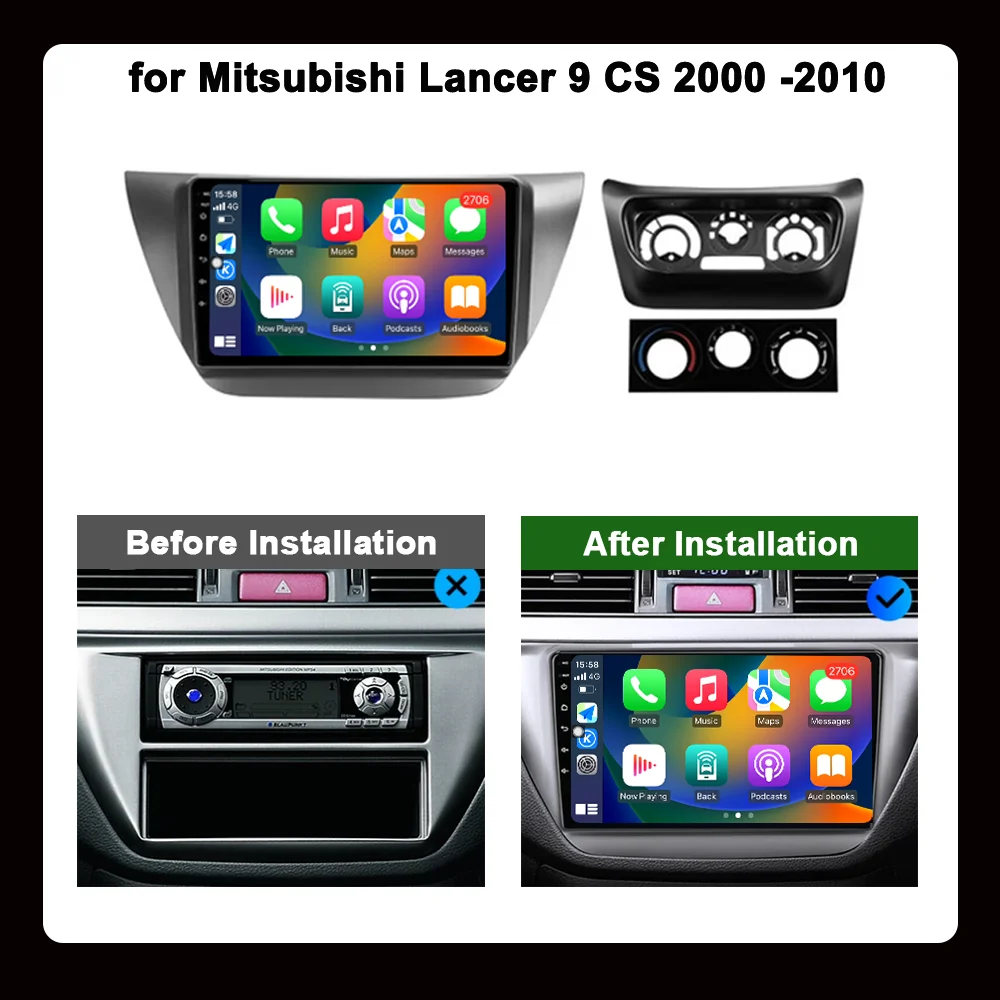 Autoradio Android per Mitsubishi Lancer 9 CS 2000 -2010 Carplay Multimedia Player DSP Stereo Autoaudio Head Unit navigazione GPS