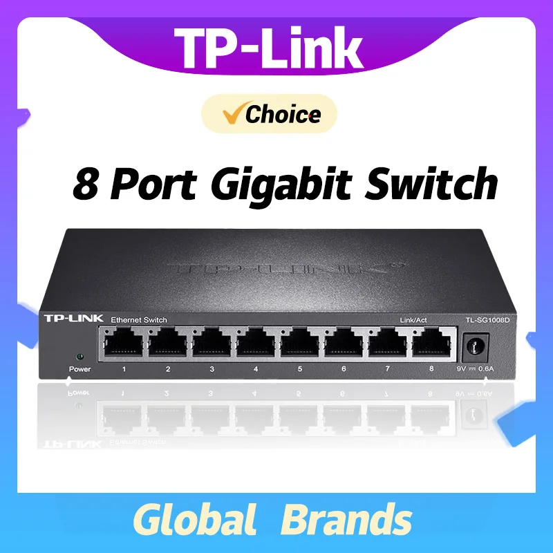 TP-LInk 8Port Gigabit Switch Ethernet Smart Switcher 1000Mbps Ethernet Network Hub 1GE RJ45 1gb Internet Lan Splitter TL-SG1008D