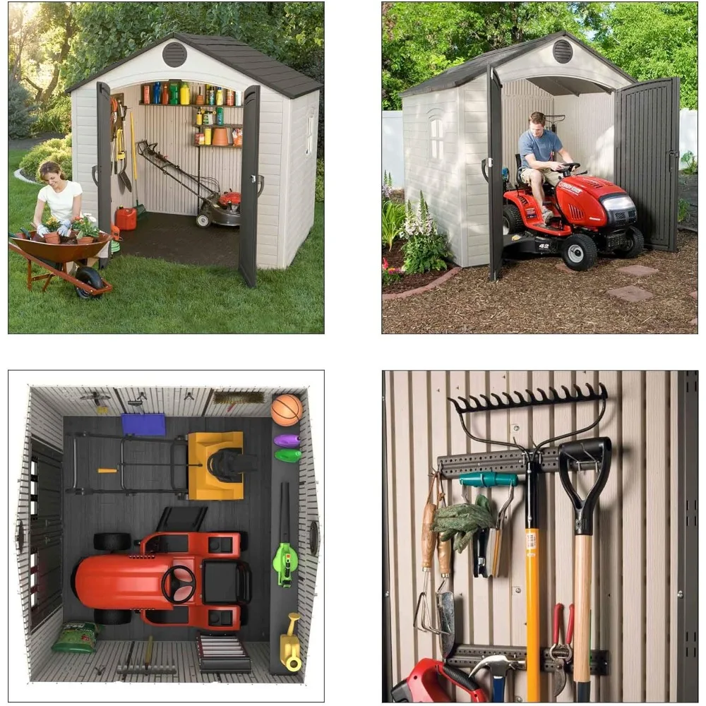 

6411 Outdoor Storage Shed with Window, 8 by 7.5 Feet,Putty/Brown