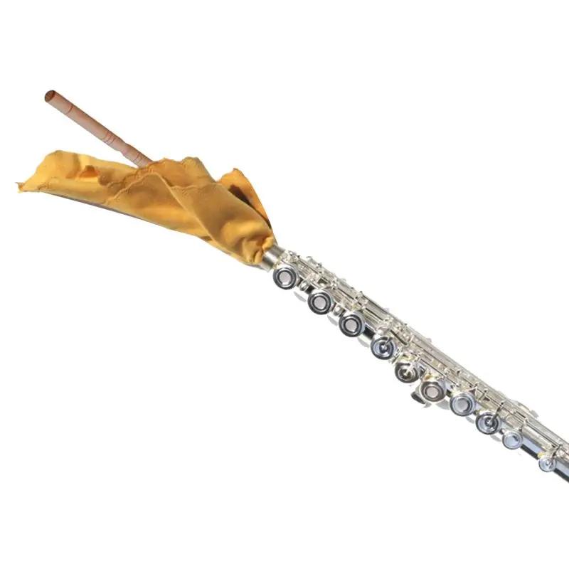 Flute Cleaning Flute Cleaning Rod With Cloth Flute Cleaning Kit Woodwind Musical Instruments Accessories-ABHG