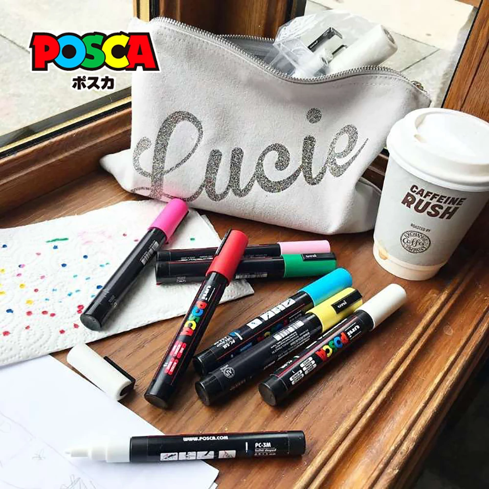 1 Pcs Japan Uni Posca PC-1M Paint Markers POP Poster Pen/Graffiti Advertising Waterproof Student Office Stationery Art Supplies