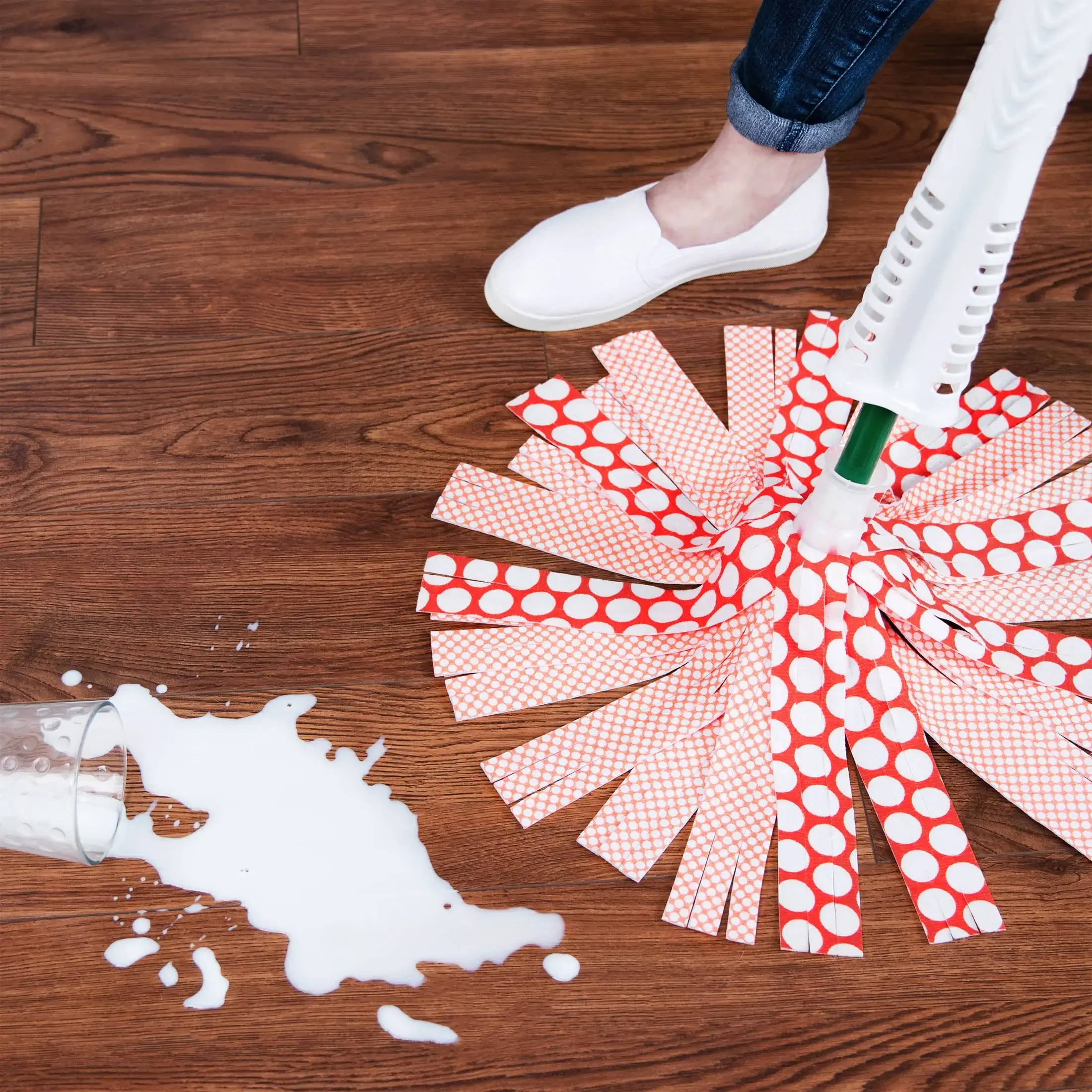 마이크로파이버 원더맙 녹색 및 흰색 스틸 손잡이