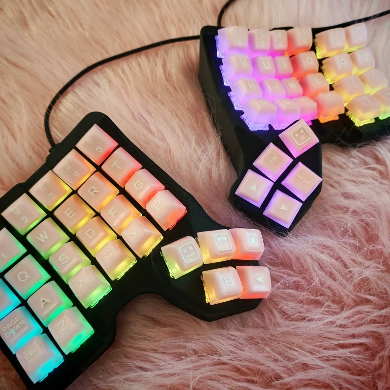 

НОВАЯ разделенная клавиатура Scylla 4x6, индивидуальная RGB, одномодовая, проводная, сварка, серая деревянная ось V4 QMK/VIA, механическая «сделай сам», Teclado