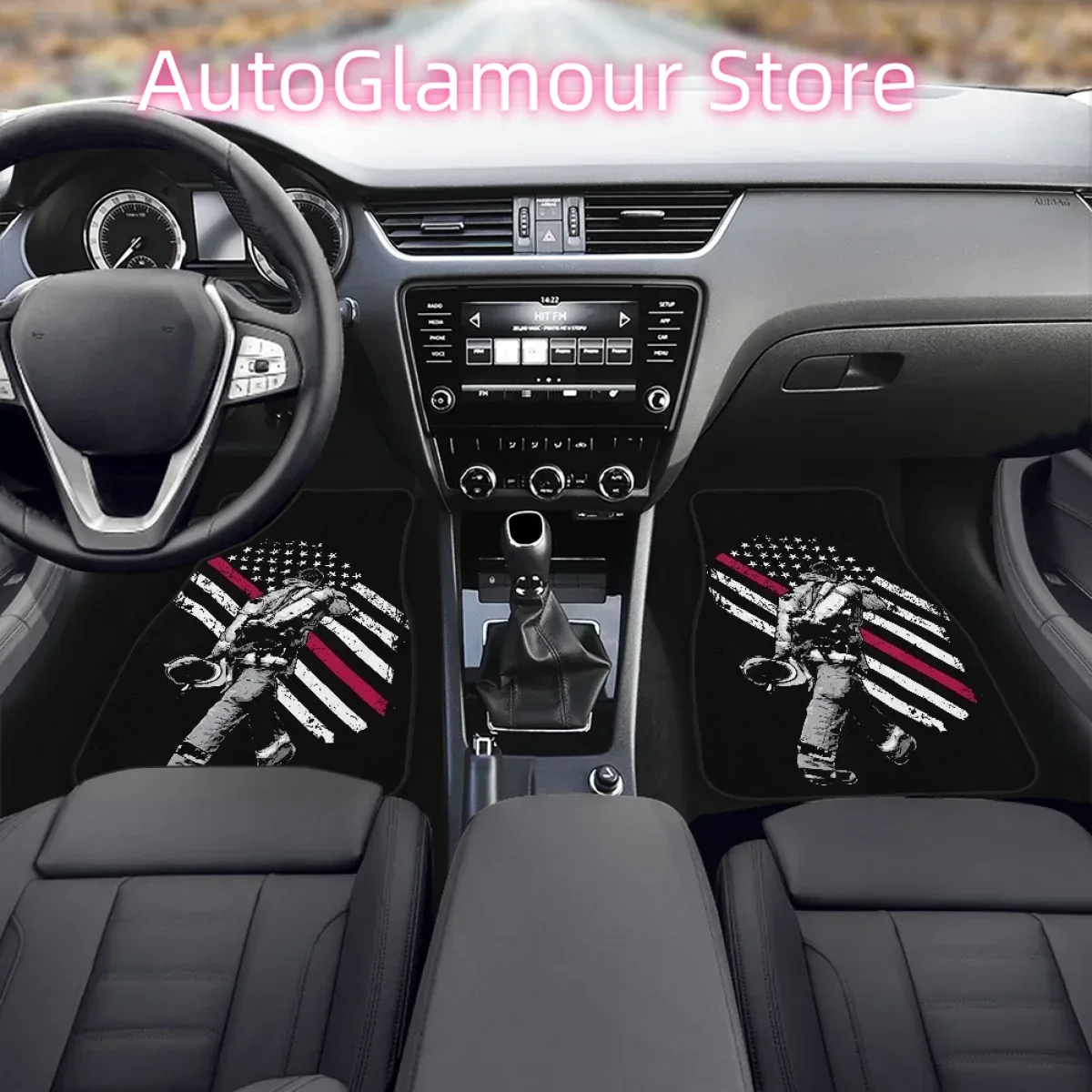 United States Flag Pattern Set of 2PCS Car Floor Mats Washable Anti-Slip Vehicles Carpets for Women Mat Universal Most Auto New
