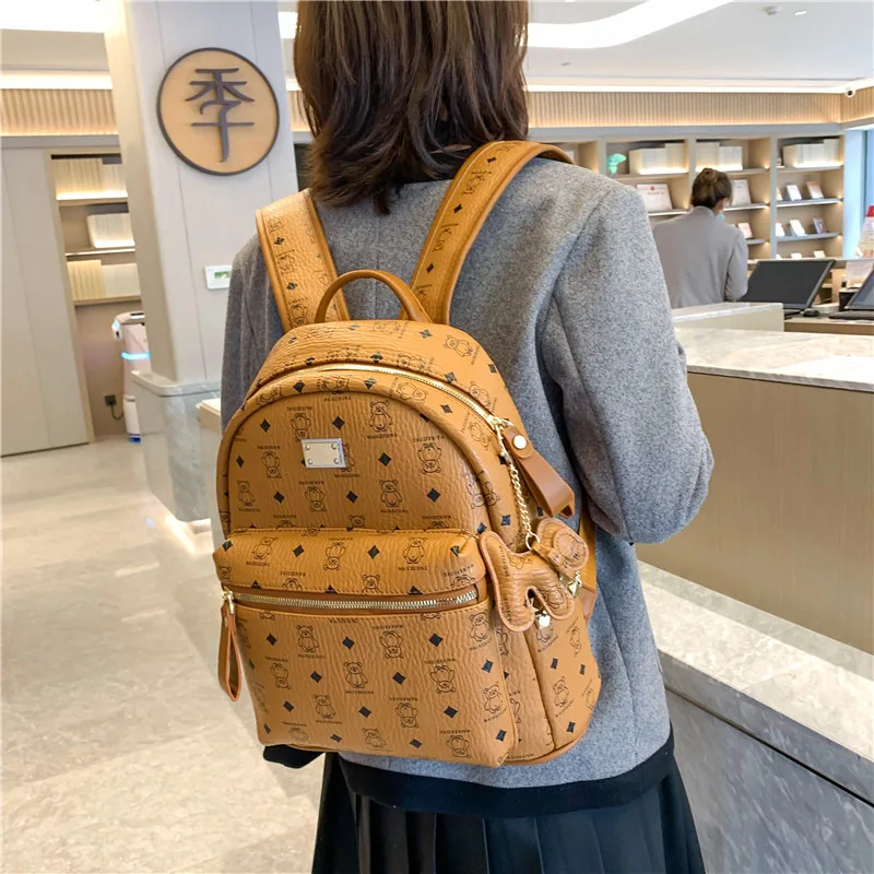 Mochila de gran capacidad con letras impresas personalizadas para mujer, bolso de viaje de moda para mujer, bolsos casuales y de viaje