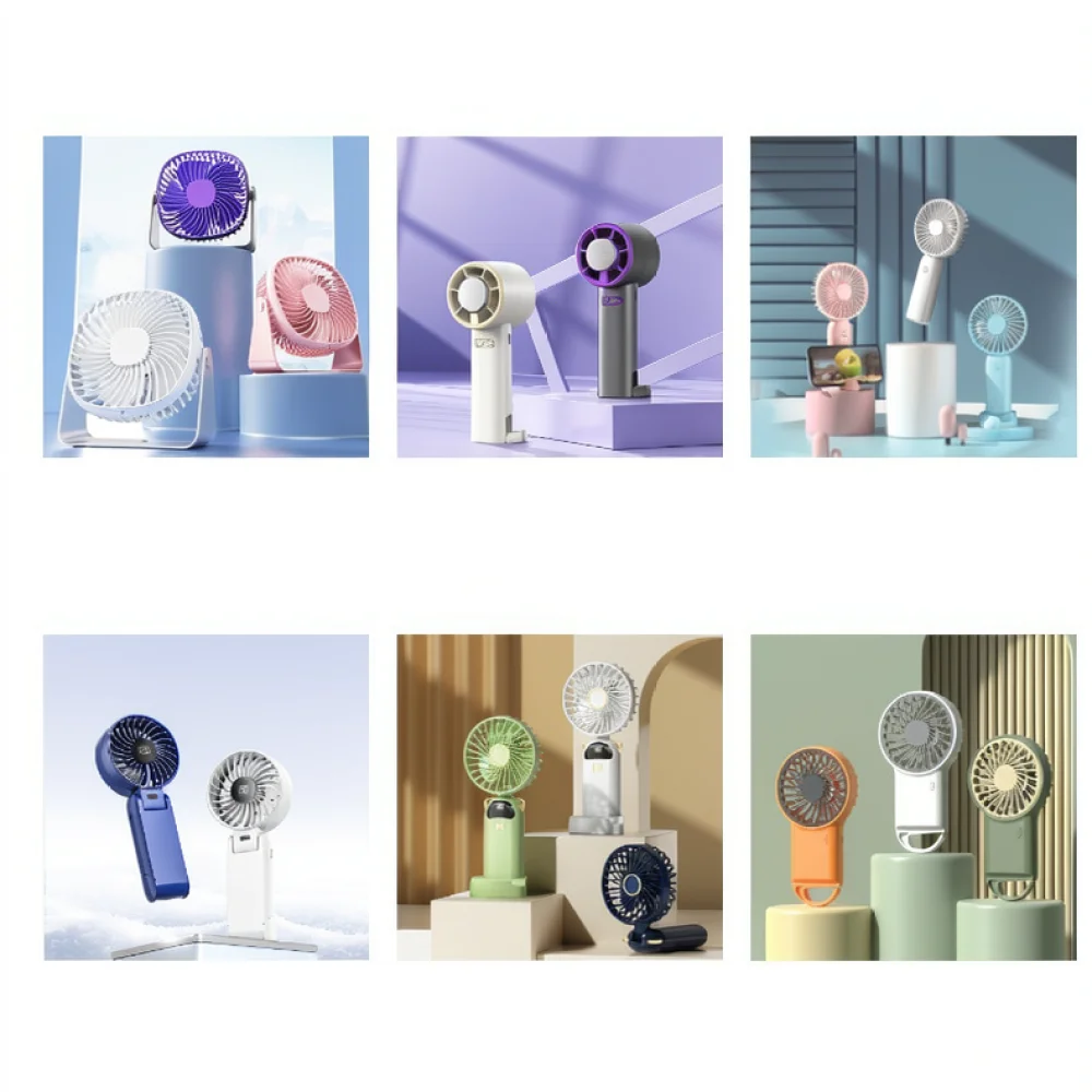 Handheld Portable Mini Fan For Yajialuo Desktop Cooler Digital Display 6 Speed Silent Air Blower Rechargeable USB Summer Gadget