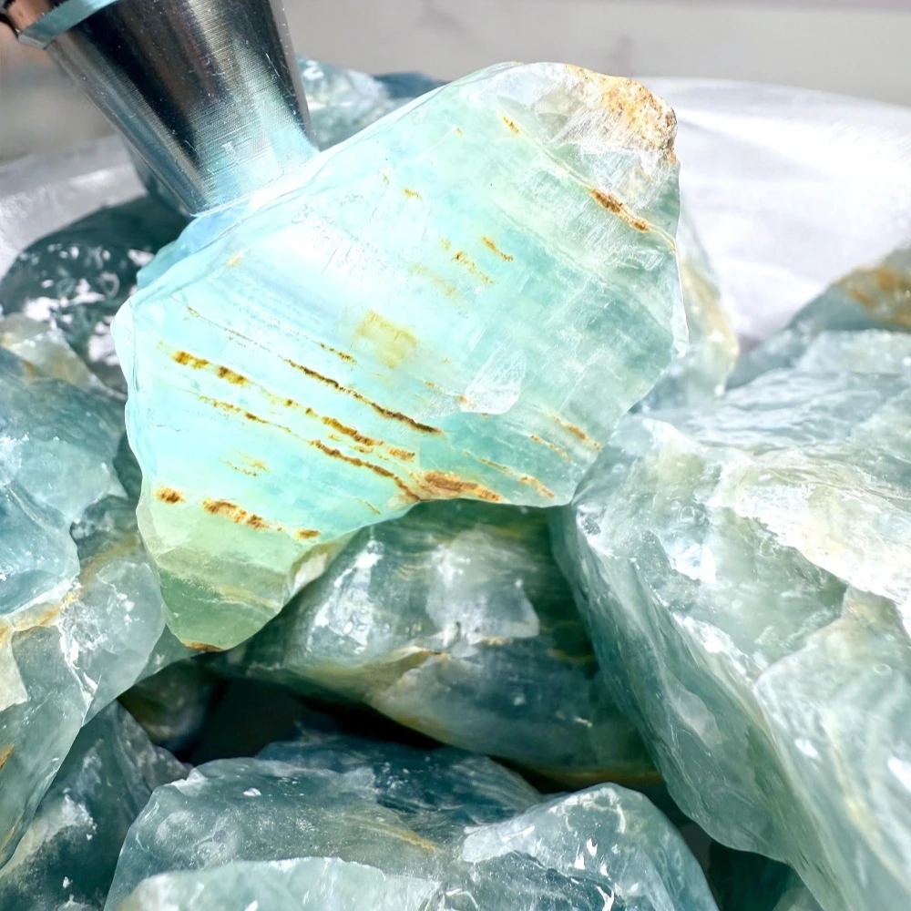 Natural Blue Onyx Raw Stone Gift for Collectors DIY Stone Material Crystal Decoration for Your for Home or Events