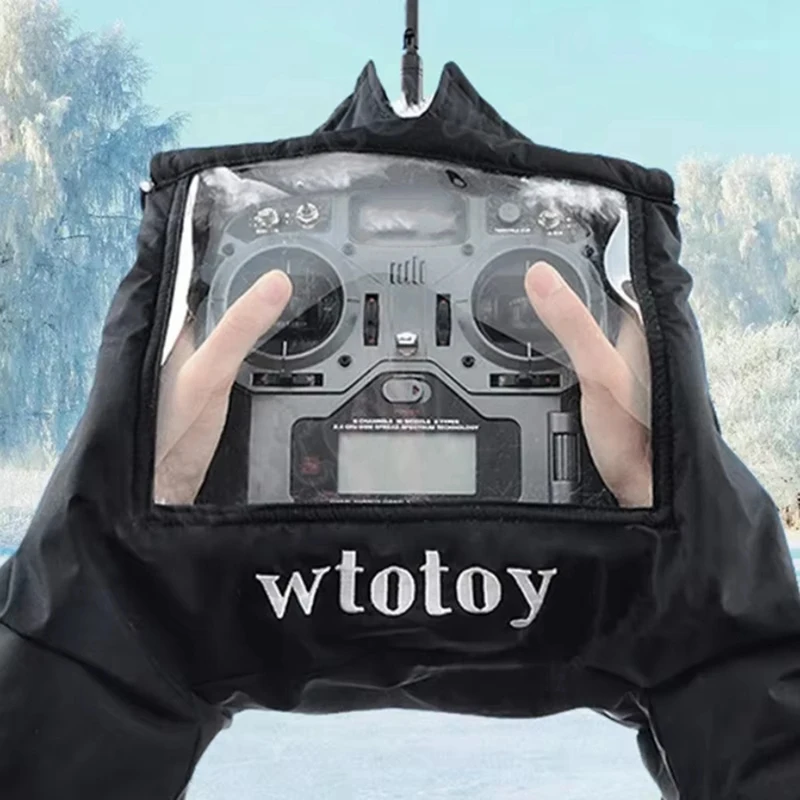 FPV AT10II AT9S Remote Control Warm Gloves Outfield Warm Cover Transmitter Shield Hand Protector Winter Outdoor Drone