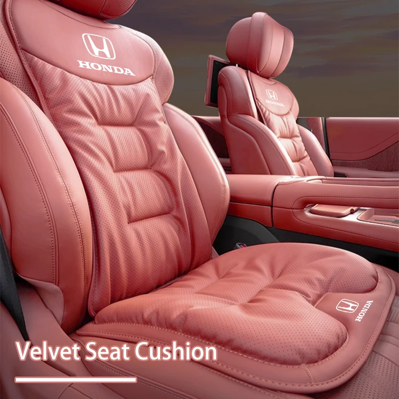 Car Interior Velvet Cushion Winter Nappa Leather Backrest Seat Cover For Honda Civic Accord CRV Fit Jazz Transalp CBR cb500x Ody