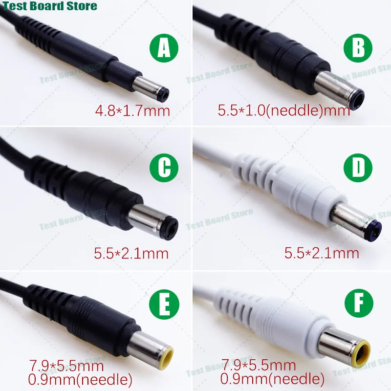 1Pce 65W USB-C PD charging cable Type-C male to DC power adapter converter straight head 7.9 * 5.5/5.5 * 1.7for laptops HP ASUS