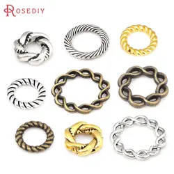 Antique Bronze Antique Silver Zinc Alloy Square Round Closed Circle Twisted Rings Charms Pendants Diy Jewelry Making Accessories