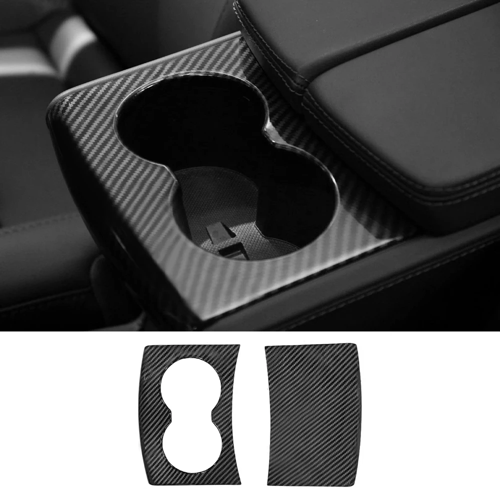 

2 шт., держатель для чашки с водой из углеродного волокна, накладки на рамку для Tesla Model S 2016-2020