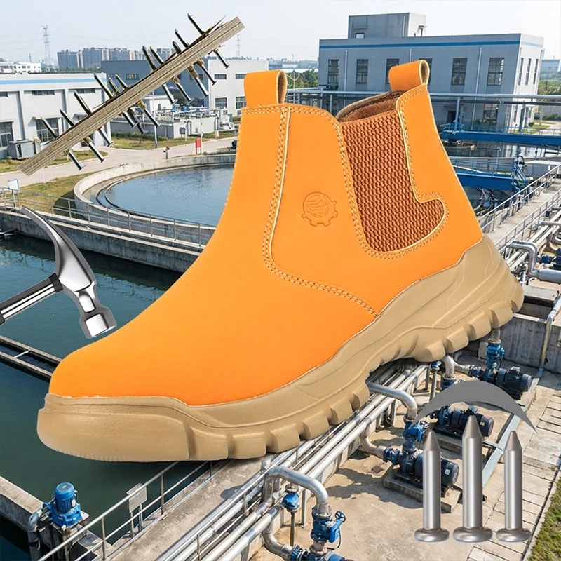Unisex EVA Sole Steel Toe Kevlar Midsole Microfiber Anti-Puncture Easy On Off Factory Work Shoes Safety shoes Industrial boots