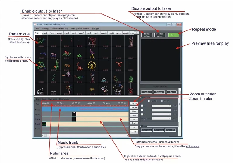 Imagem -04 - Ishow-software da Mostra do Laser para o Disco dj Barra de Dmx Luz do Estágio Ilda Mais Rj45 Relação de Usb Similar Como o Quickshow N8t92 V3.0