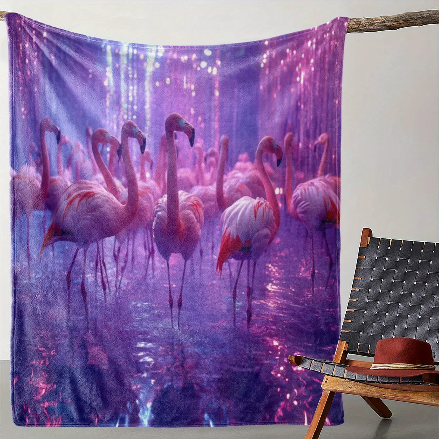 

1 шт. фланелевое одеяло с принтом фламинго, мягкое, теплое, удобное, универсальное для дивана, кровати, автомобиля, офиса, кемпинга,