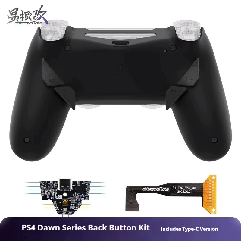 eXtremeRate Dawn Remap Kit for PS4 DS4 CUH-ZCT2 Controller,Type-C DIY Back Paddle Mod Kit,FPS Gaming Custom Elite Controller