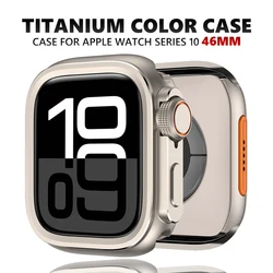Metal bumper case voor Apple Watch Series 11 10 46mm 9 8 7 6 SE3 45mm 44mm Titanium Kleur Beschermframe voor IWatch Ultra 3 49mm