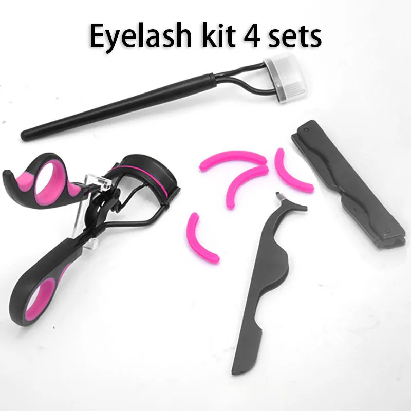 Eyelash 4 Sets False Eyelash Lash Curler Straight Steel Comb Double Head Foldable Eyebrow Brush Multi-functional Beauty Tool