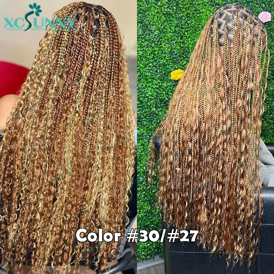 Bulk Mensenhaar Voor Vlechten Highlight Krullend Haar Bundels Geen Inslag Groothandel Losse Diepe Golf Dubbel Getrokken Boho Knooploze Vlechten
