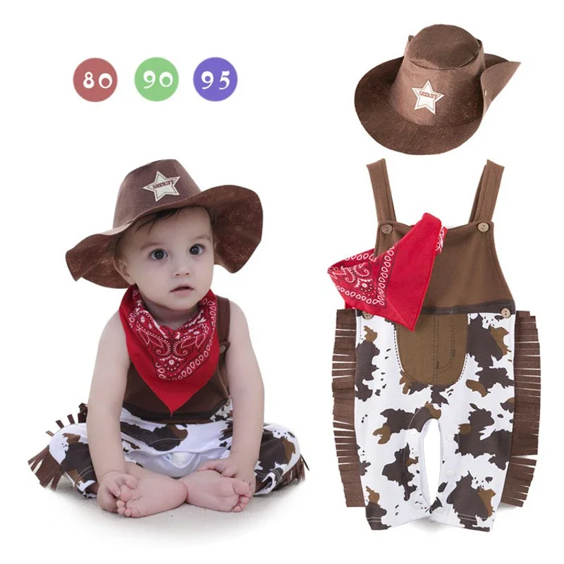 

Cowboy Cow Boy Costume Rompers for Baby Boys Toddler Infant Halloween Christmas Birthday Party Cosplay Fancy Dress