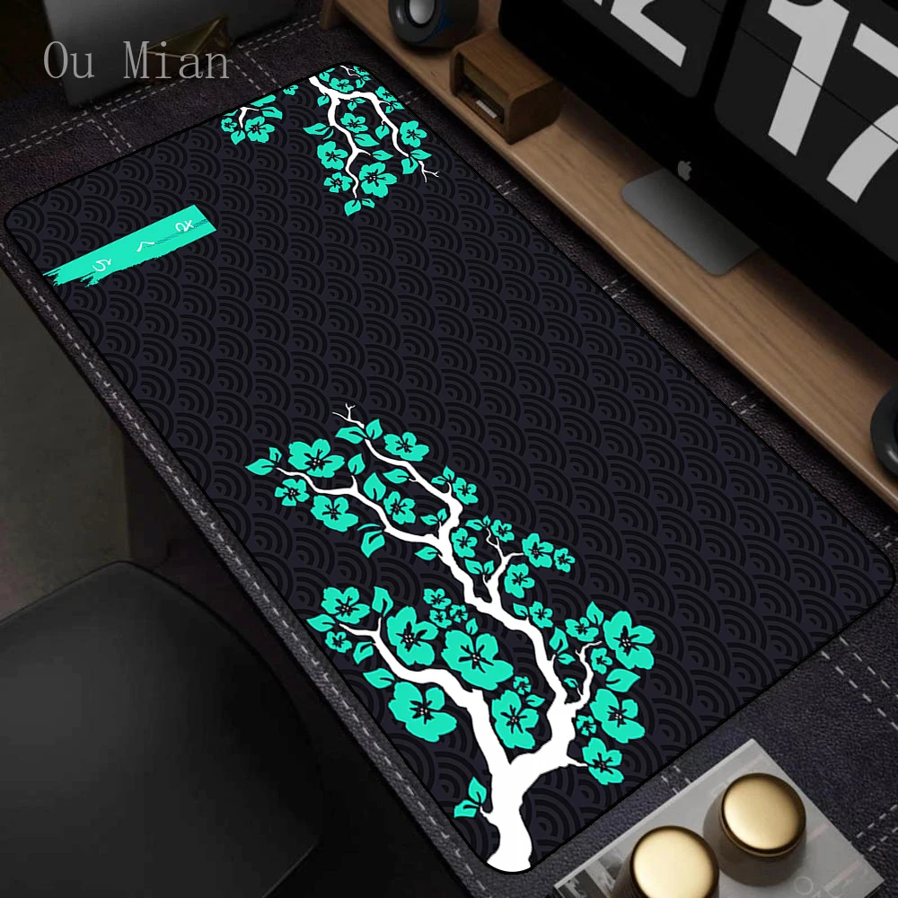 Large Gaming Mouse Pad Japan Sakura Desk Mat Non-Slip Rubber Computer Keyboard Mats Game Mouse Mat Pink Cherry Blossom Mousepad