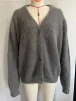 Autumn Winter V Neck Long Sleeve Button Thicken Fluffy Soft Loose Cardigan Knitted Sweater Coats PYMYFZC-9902 6