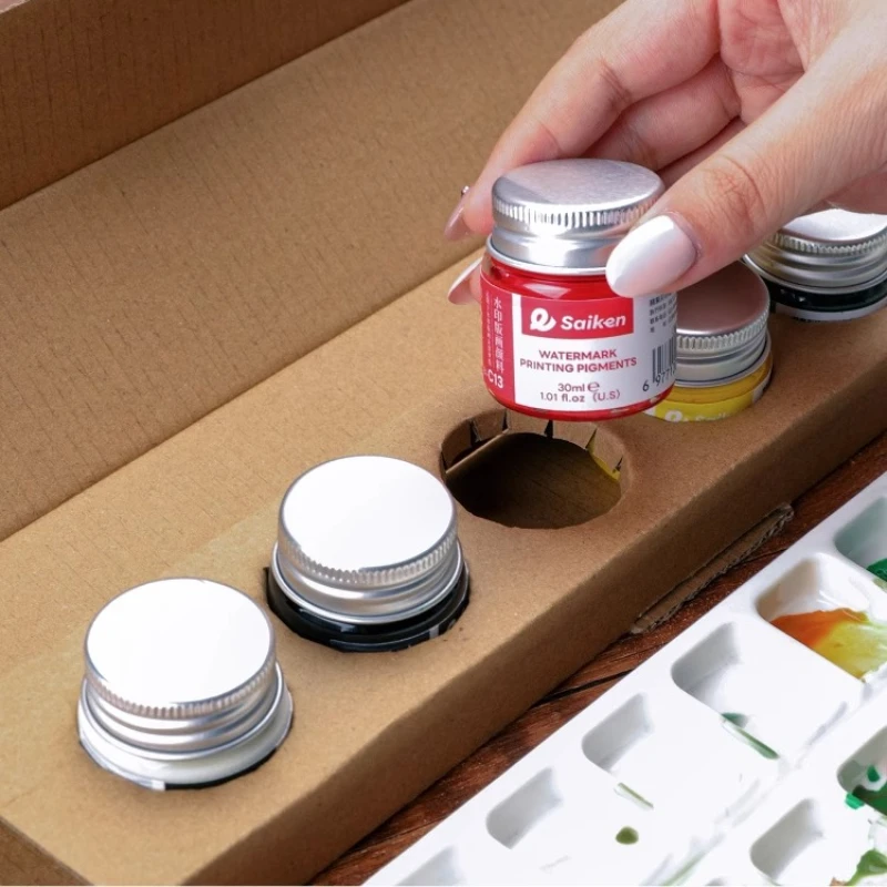 30ml Watermark Printing Pigment Water-based Washable Paste Delicate and Easy To Color for Watermark Printing Ukiyo-e