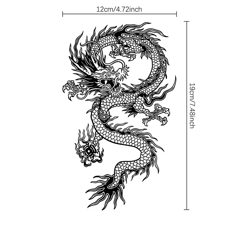 Faux tatouage de dragon chinois pour hommes et femmes, transfert d'eau, autocollant temporaire étanche, beauté sexy, art corporel, trucs sympas, art des bras, 1PC