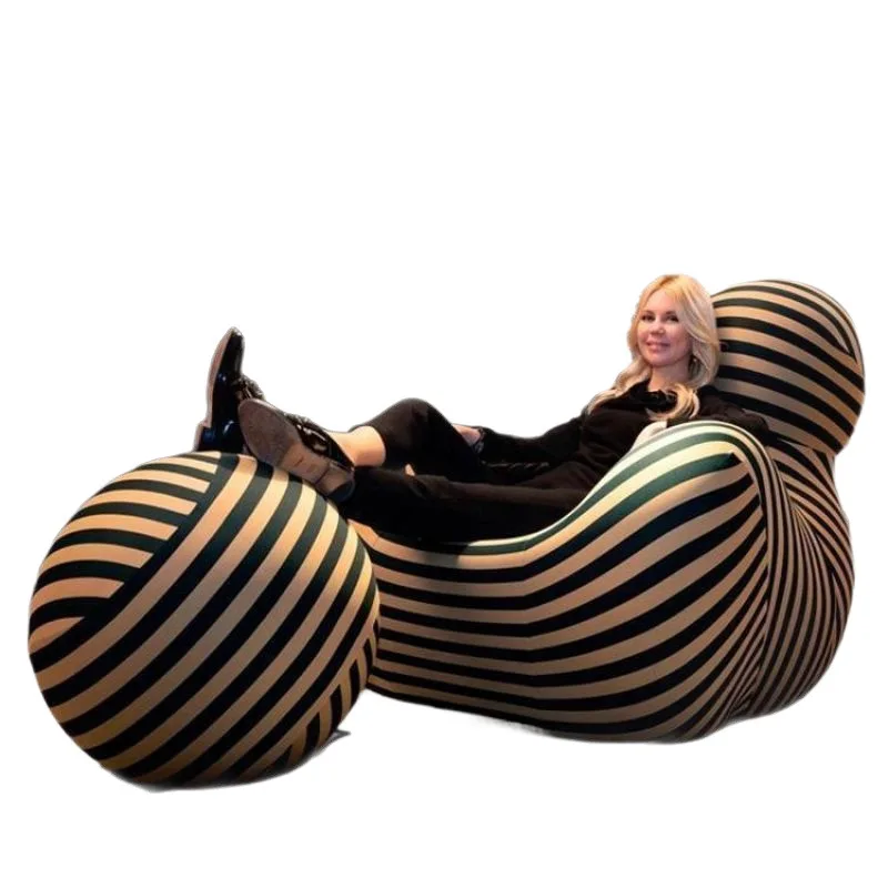 

Casual single fabric sofa chair Italian minimalist designer Internet celebrity balcony Lazy recliner 10